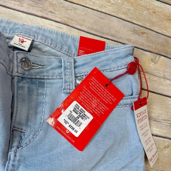 TRUE RELIGION Women's Halle Super Skinny Super T Jeans In Sandy Beaches 28 - Picture 7 of 7